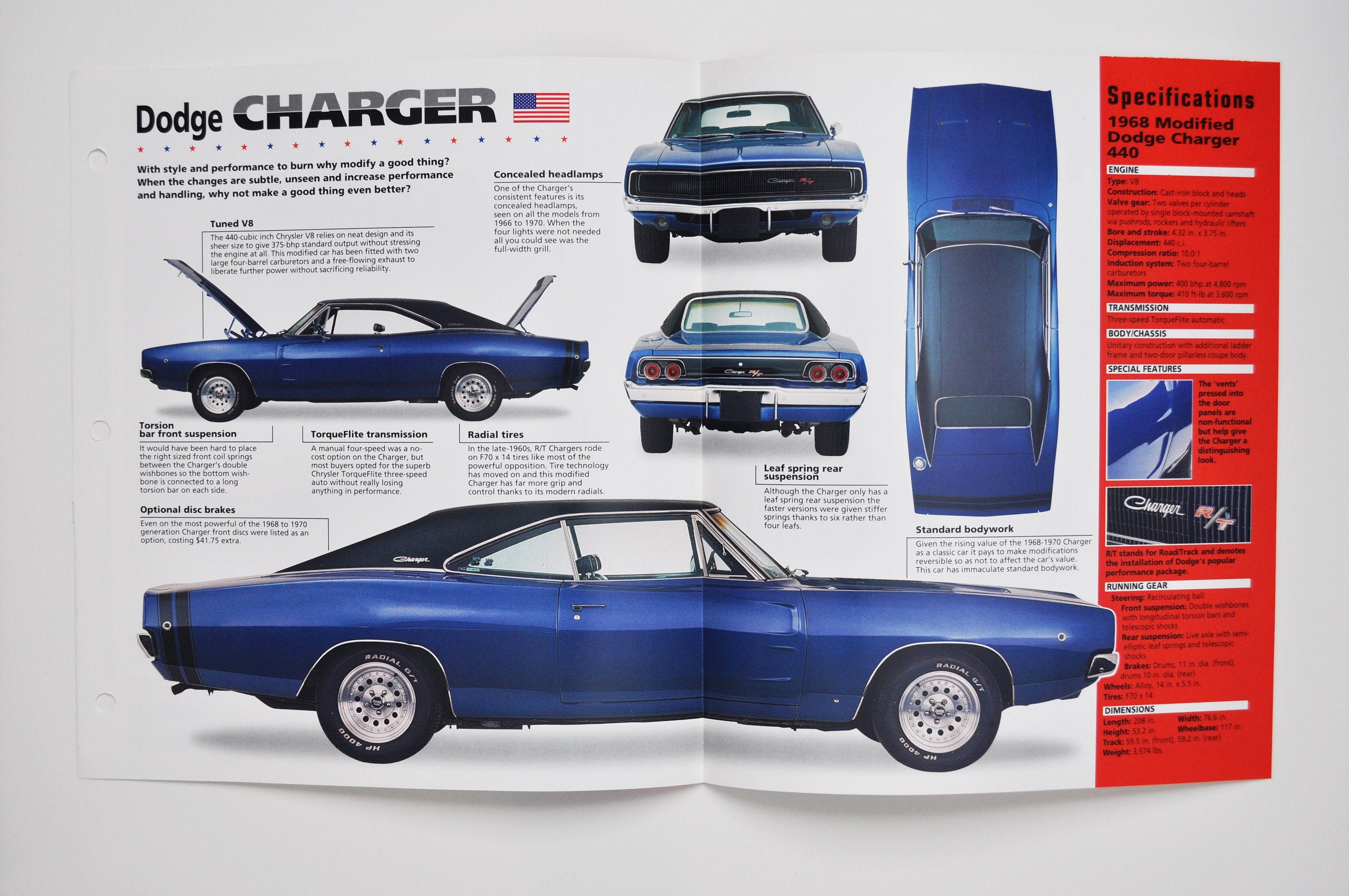 Hoja De Especificaciones Dodge Charger 500 (1969) (coche, Foto,  Estadísticas, Información, Especificaciones, Folleto, Anuncio Americano  Antiguo, 