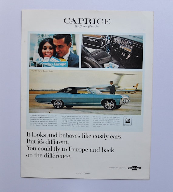 Large Car Ad 1967 Chevrolet Caprice GM General Motors Company - Etsy