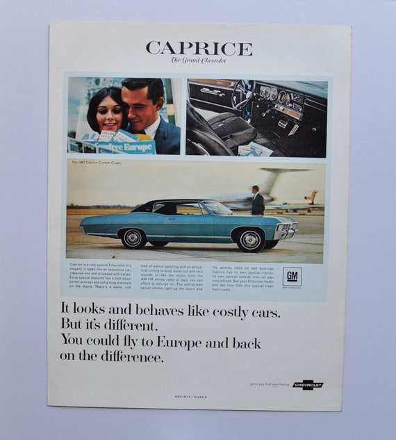 Large Car Ad 1967 Chevrolet Caprice GM General Motors Company