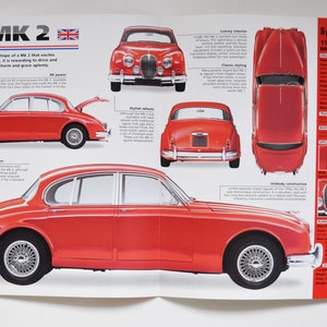 Datenblatt Jaguar MK 2 (1959-1967) (auto foto zustand info spezifikationen broschüre teile und altes vintage print vintage classicmerkmale rennmotor england coventry MK2)