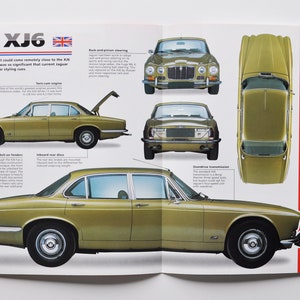 スペックシート ジャガー XJ6 (1968-1973) (車の写真、統計情報、仕様、パンフレット、部品、広告、古いビンテージ プリント、クラシック レース、英国、スポーツ、コベントリー XJ 6)