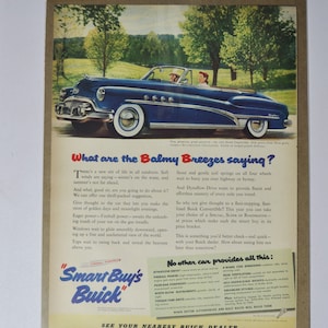 Annuncio di un'auto di grandi dimensioni 1951 Buick Roadmaster (general motors company GM vecchia foto vintage classica pubblicità parti stampa poster garage auto USA)