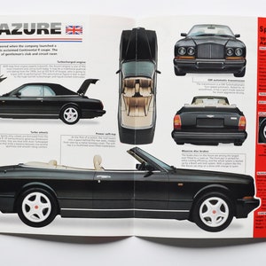 Scheda tecnica Bentley Azure (1995-OGGI) (auto foto stat info specifiche brochure parti e retrò vintage concessionaria crewe england motors)