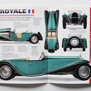 Spektren Bugatti Royale (1931-1932) (Auto foto stat info specs broschüre teile ad vintage classic auto france automobile sports Molsheim)