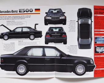 Spec Sheet Mercedes-Benz E500 (1990-1994) (car photo stat info specs brochure print parts ad vintage classic sport fast auto germany E 500)