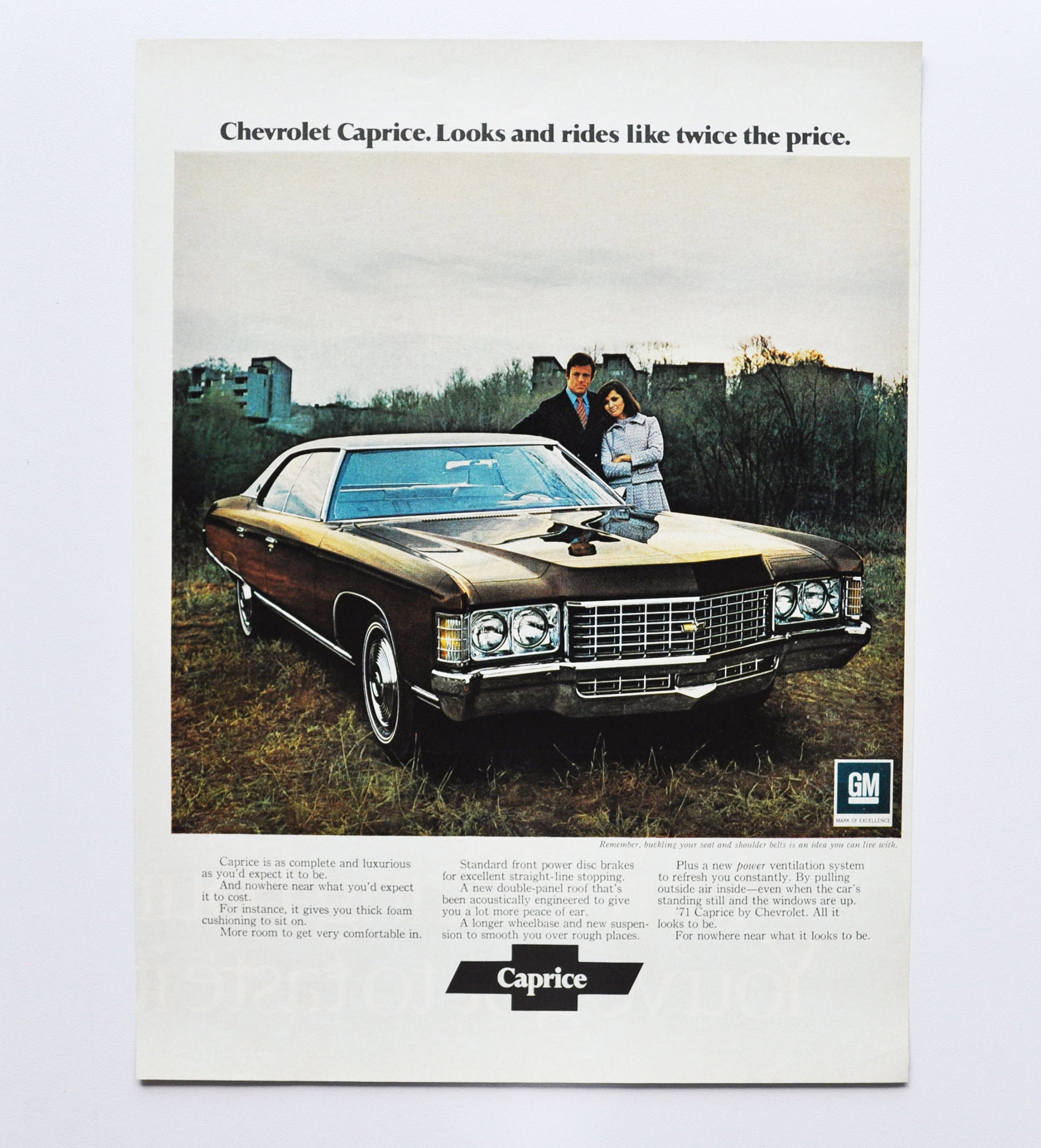 New Old Stock 1966 Chevrolet Caprice Coupe Dealers Promo Post Card  Litho in USA
