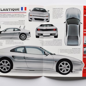 Hoja de especificaciones Venturi Atlantique (1999) (foto del coche stat info especificaciones folleto piezas ad vintage auto france automóvil paris SA Nantes-Coulron)