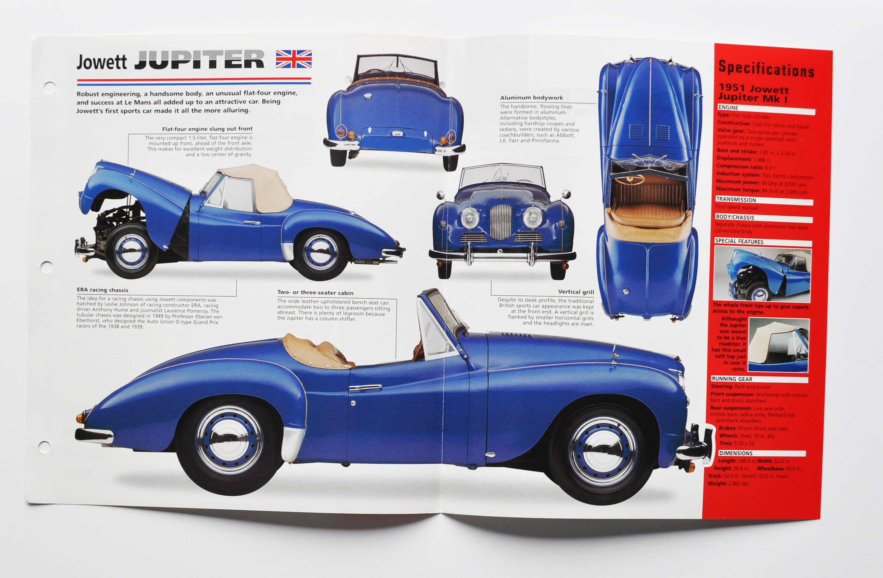 Fiche Technique Jowett Jupiter 1950-1954 Photo De Voiture Stat.