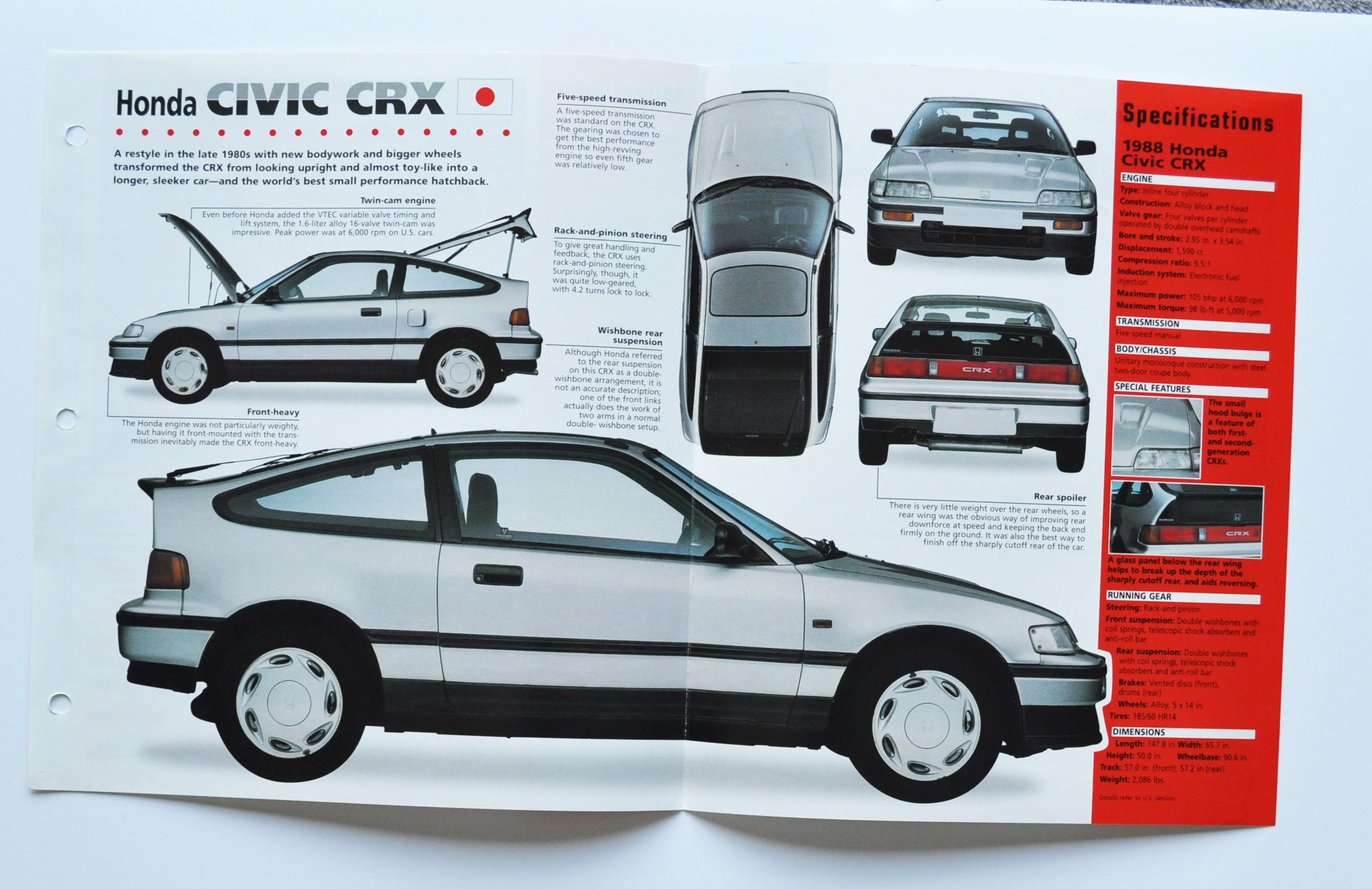 買い卸値 Honda CR-X SiR pamphlet カタログ
