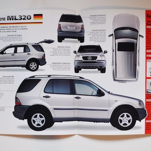 Spektren Mercedes-Benz ML320 (1997-PRESENT) (Auto Foto Stats Info Specs Broschüre Print Teile Ad Vintage Classic Sport Motor Deutsches Auto)