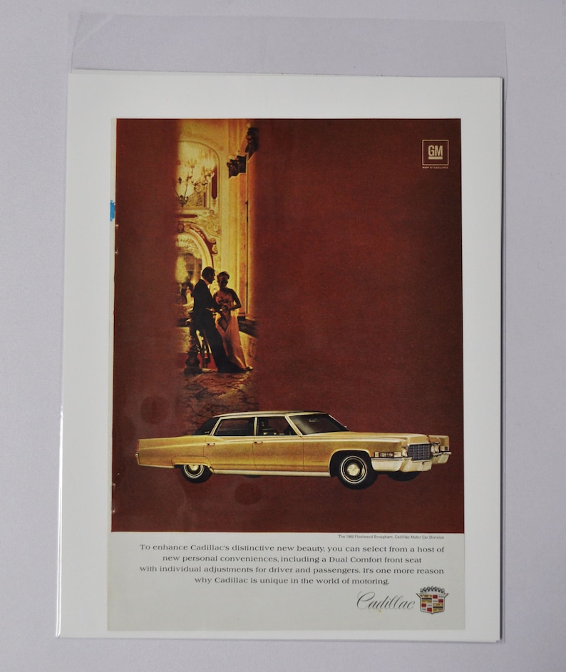 Car Ad 1969 Cadillac Fleetwood Brougham motors Company Classic Old Photo Advertisement Brochure