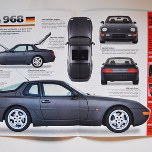 Technisches Datenblatt Porsche 968 (1991-1995) (auto foto daten spezifikationen broschüre print teile ad vintage klassiker rennsport fast deutsches auto)