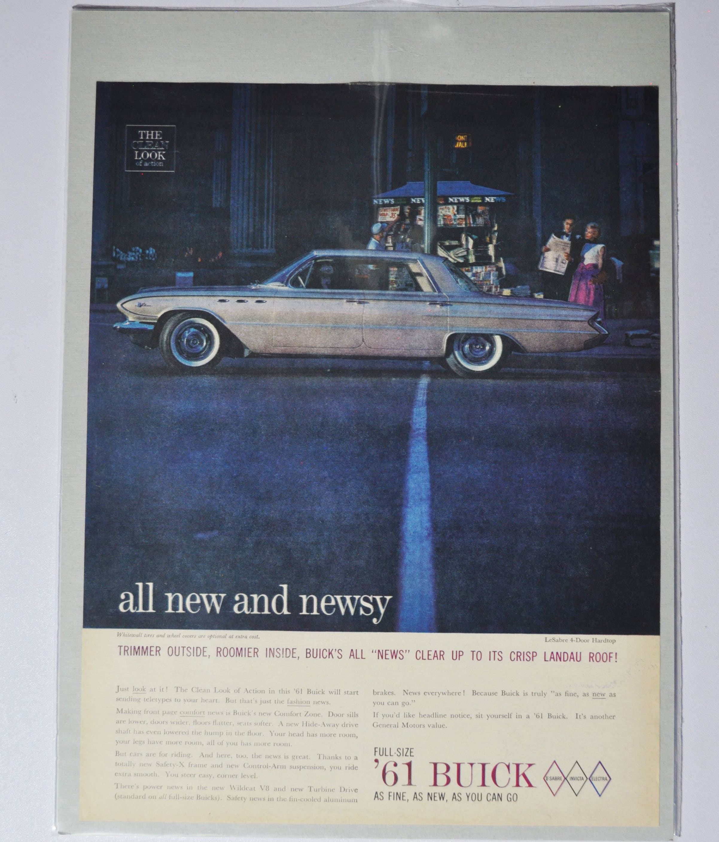 Large Car Ad 1961 Buick Lesabre 4-door Hardtop (general Motors