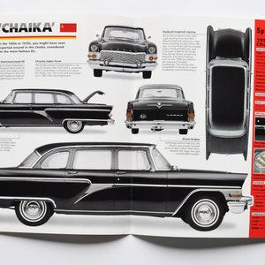 Fiche technique GAZ 13'CHAIKA' (1959-1979) (voiture photo stat info specs brochure print parts ad old vintage classic motor auto russia USSR volga)