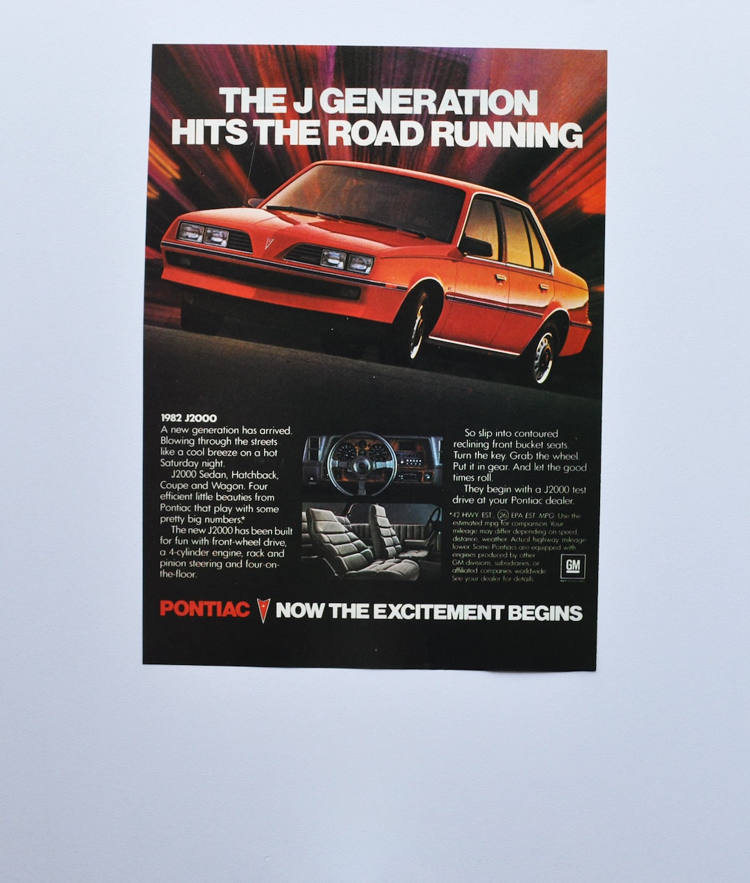 Car Ad 1982 Pontiac J2000 (general Motors Company Gm Old Classic Photo ...