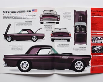Ficha técnica Ford Thunderbird (1955) (foto del coche, motor, información, especificaciones, folleto, impresión, piezas, anuncio, antiguo, retro, vintage, concesionario, concesionario, dearborn, ee. uu.)