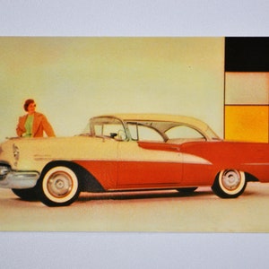 Cartão postal Oldsmobile Ninety Eight Deluxe Holiday Coupe (concessionário de automóveis, cartão postal de concessionária de automóveis Olds Motor Vehicle GM clássico antigo, 98)