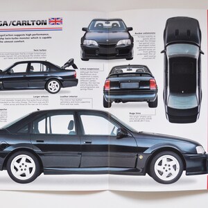 Datenblatt Lotus Omega / Carlton (1990-1992) (auto foto zustand info spezifikationen broschüre teile alte vintage print classic mustern england an Norfolk)