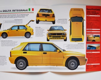 Spec Sheet Lancia Delta Integrale (1987-1994) (car photo stat info specs brochure parts ad print old vintage race engine sport rally italy)