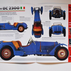 Fiche technique Alfa Romeo 8C 2300 (1931-1934) (voiture photo stat info specs brochure pièces annonce imprimer vieux moteur de course vintage sport milan italie vieux)
