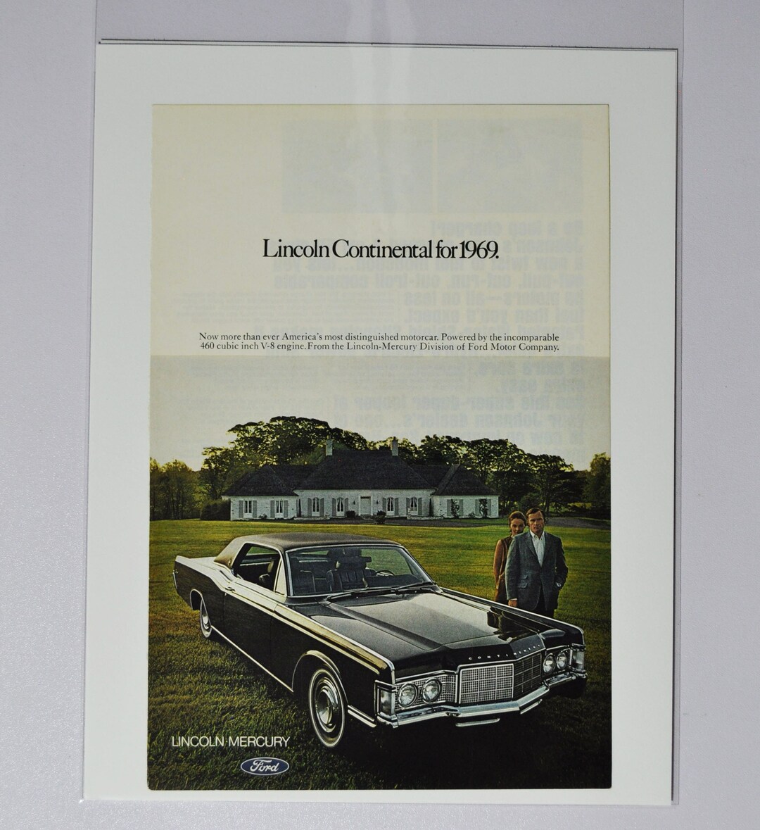 Car Ad 1969 Lincoln Continental (ford Motor Company Mercury