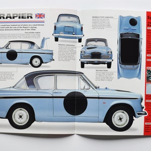 Spec Sheet Sunbeam Rapier (1955-1967) (Auto Foto Stat Info Specs Broschüre Teile ad alt vintage klassische SportWurzeln Gruppe Coventry auto)