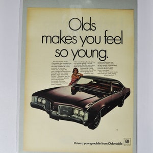 Pubblicità di un'auto di grandi dimensioni Oldsmobile Delmont 88 (GM General Motors, pubblicità fotografica classica di vecchia data, brochure stampata di parti Olds Rocket Eighty-Otto USA)