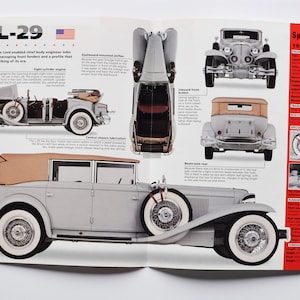 Folha de especificações Cord L-29 (1929-1932) (foto do carro, informações, especificações, folheto, peças de impressão, anúncio antigo, vintage, clássico, ruivo, indiana, eua, american auto)