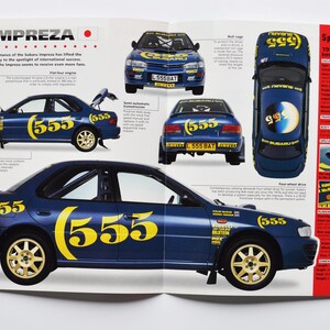 Fiche technique Subaru Impreza (1993 - AUJOURD'HUI) (photo de voiture stat infos caractéristiques brochure impression pièces annonce vintage classique old sport course auto tokyo japon)
