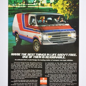 Car Ad 1970s Dodge Street Van motor Company Classic Old Photo ...