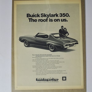 Annuncio di un'auto di grandi dimensioni 1972 Buick Skylark 350 (general motors company GM vecchia foto vintage classica pubblicità parti stampa poster auto usa)