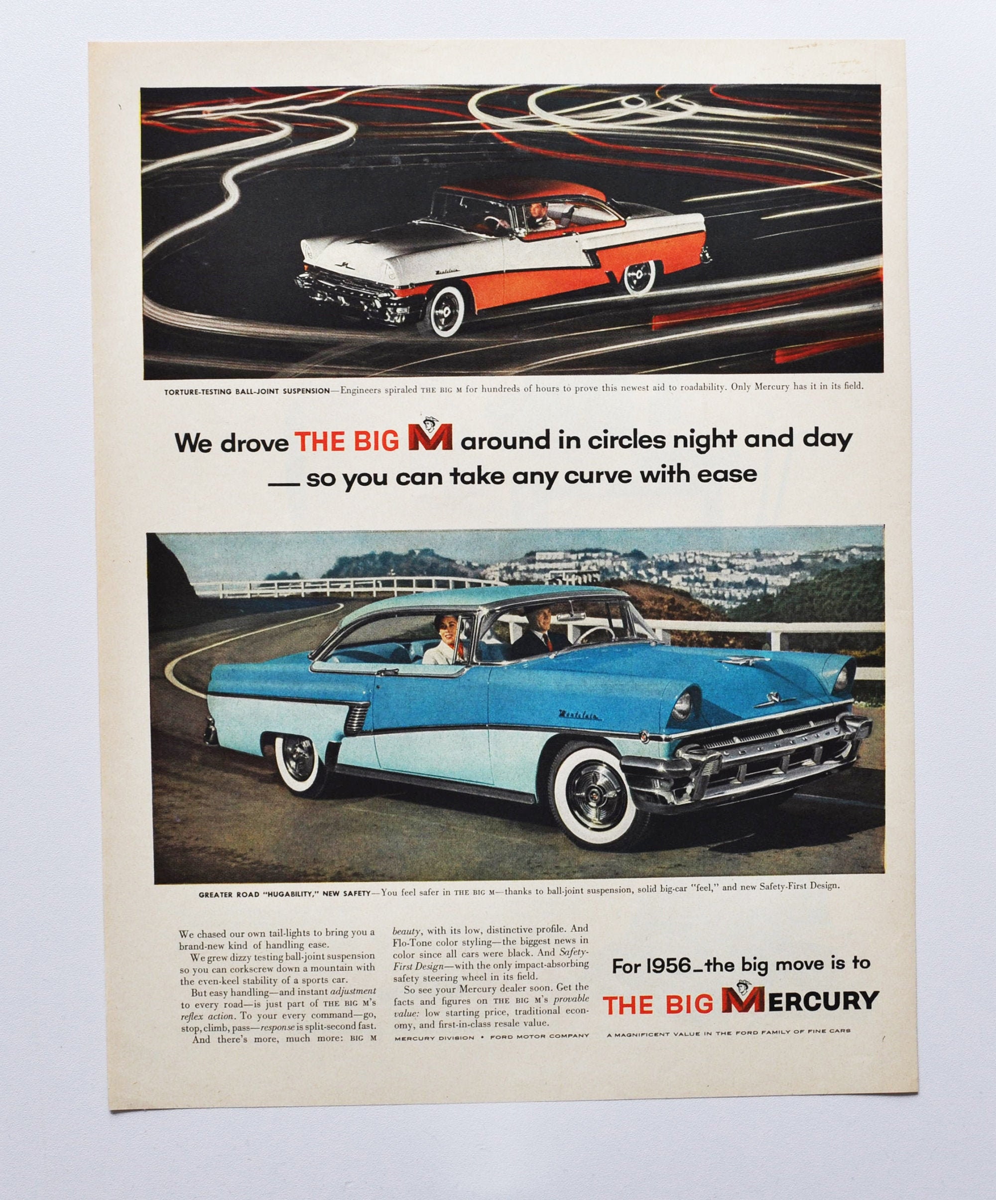 Large Car Ad 1956 Mercury Montclair ford Motor Company - Etsy