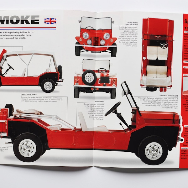 Spec Sheet Mini Moke (1964-1968) (car photo stat info specs brochure parts ad old vintage print sport BMC Birmingham England resorts auto)