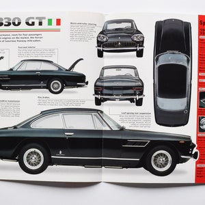 Fiche technique Ferrari 330 GT (1963-1967) (photo de voiture stat infos spécifications brochure pièces publicité impression old vintage race sports italie maranello moteur V12)