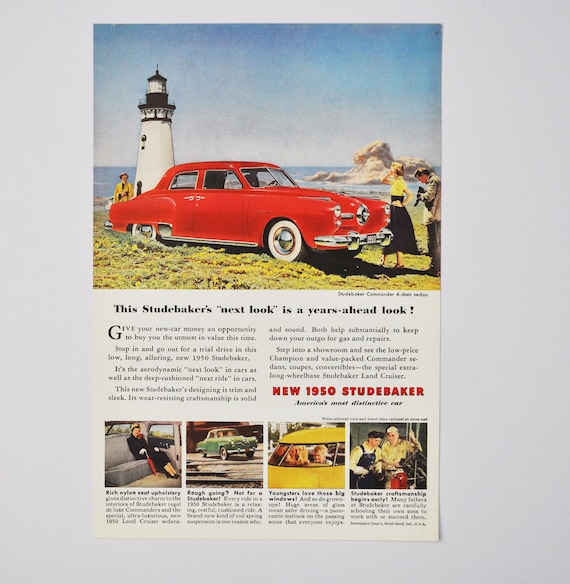 Diagnostiseren richting St Auto Advertentie 1950 Studebaker klassiek auto dealer - Etsy België