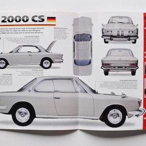 Fiche technique BMW 2000 CS (1965-1969) (voiture photo stat info specs brochure print parts ad vintage classic retro sport fast auto munich germany)