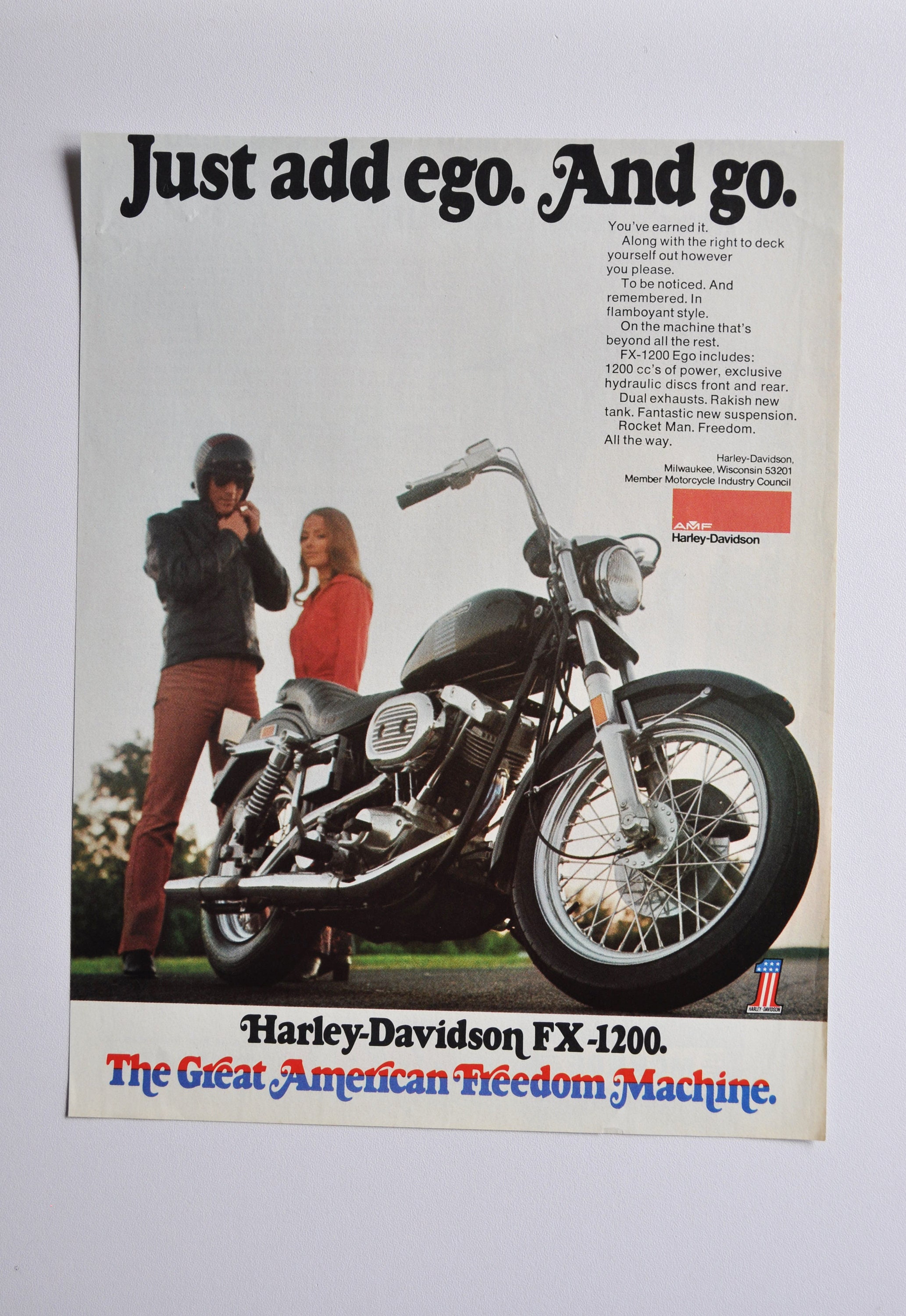Harley Davidson Motorcycle Gunk Cleaner Original 1950s Print