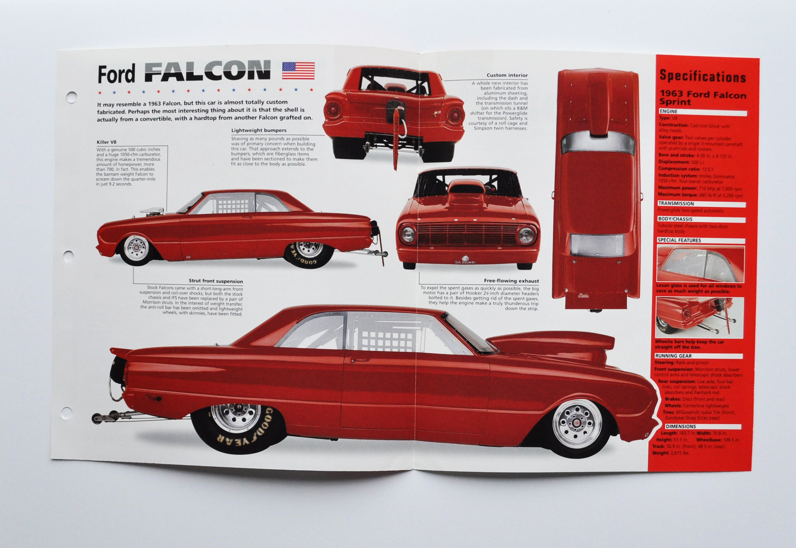 Spec Sheet Ford Falcon 1963 Car Photo Stat Info Specs Etsy 日本