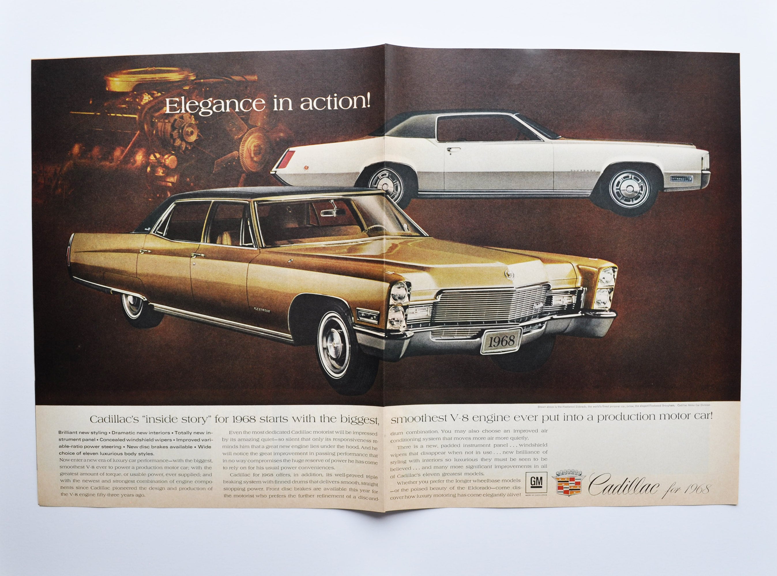 Old Print 1992 Cadillac Brougham D'Elegance Auto Ad 