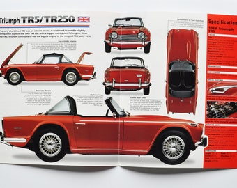 Specsheet Triumph TR5 / TR250 (1967-1969) (auto foto statistieken info specificaties brochure onderdelen advertentie oude vintage print coventry warwickshire engeland)
