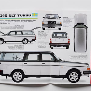 Datenblatt Vovo 240 GLT Turbo (1981-1986) (Auto Photo Stat Info Specs Brochrie Print Print Teile Ad Vintage Classic Motor Einzelhändler Schweden Auto)