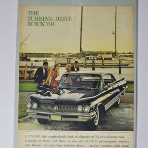 Annuncio di un'auto di grandi dimensioni 1960 Buick Electra 225 4 porte Riviera Sedan (general motors company GM vecchia pubblicità fotografica vintage classica parti stampa usa)