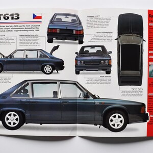 Spec Sheet Tatra T613 (1975-1996) (Auto Foto stat Info Broschüre Druck Teile an altem oldtimer motor koprivnic tschechoslowakei)
