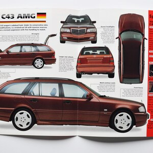 SpektrenBlatt Mercedes-Benz C43 VON 1998 (1998-PRESENT) (Auto Foto Stats Info Specs Broschüre Print Teile ad vintage classic german stuttgart auto)