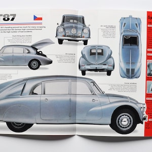 Spec Sheet Tatra T87 (1936-1950) (Auto Foto Stat Info Broschüre Druck Teile alte klassische Motor koprivnic tschechoslowakei T77)