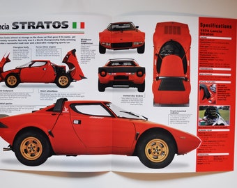 Spec Sheet Lancia Stratos (1973-1975) (car photo stat info specs brochure parts ad print old vintage race engine sport rally italy auto)