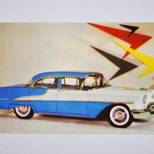 Postkarte Oldsmobile Ninety Eight Four-Door Sedan (Autohaus, Autohaus, Postkarte, Olds Motor Fahrzeug, GM, alt, klassisch, 98)