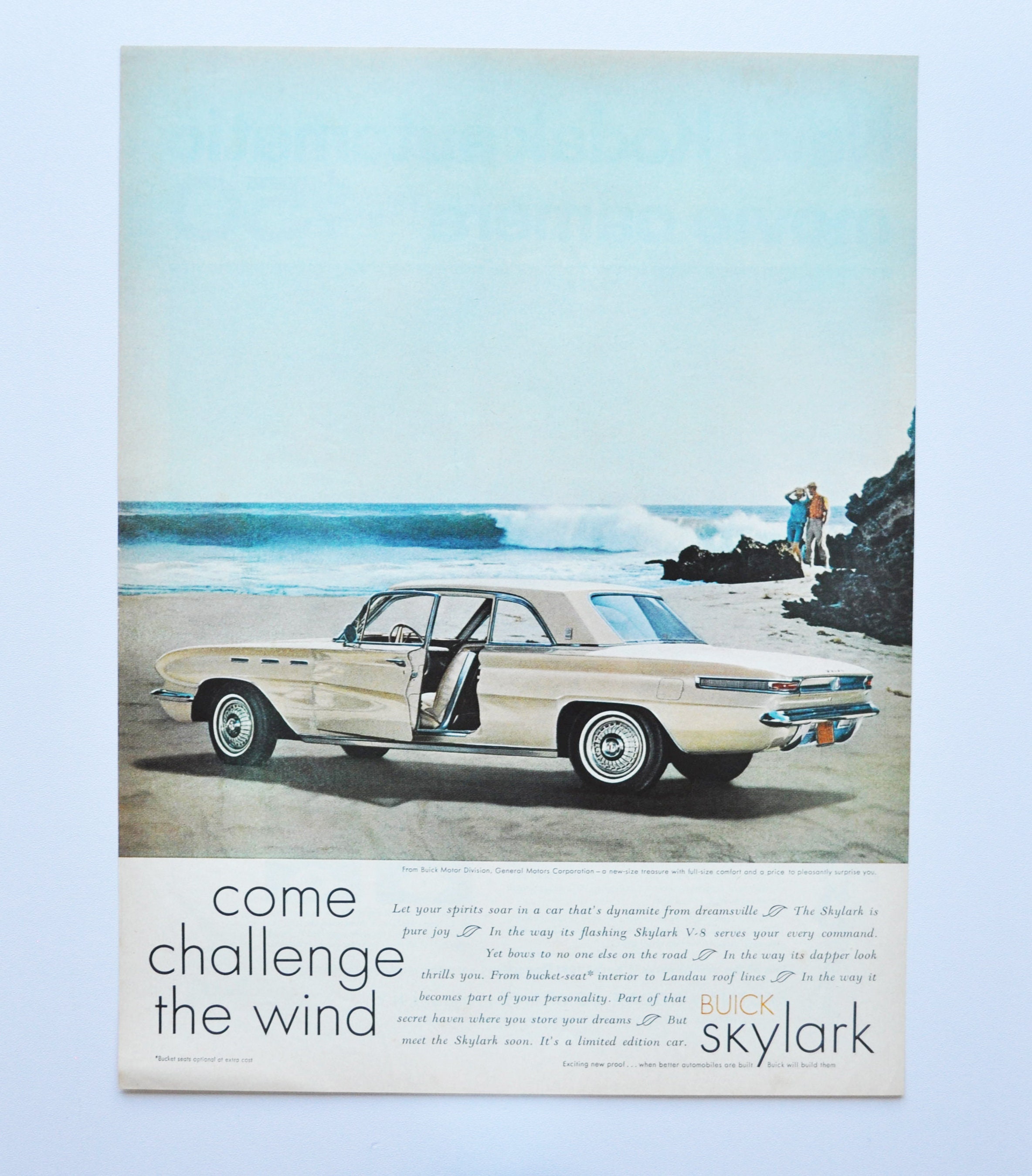 Large Car Ad 1961 Buick Skylark General Motors Company Gm Old Etsy