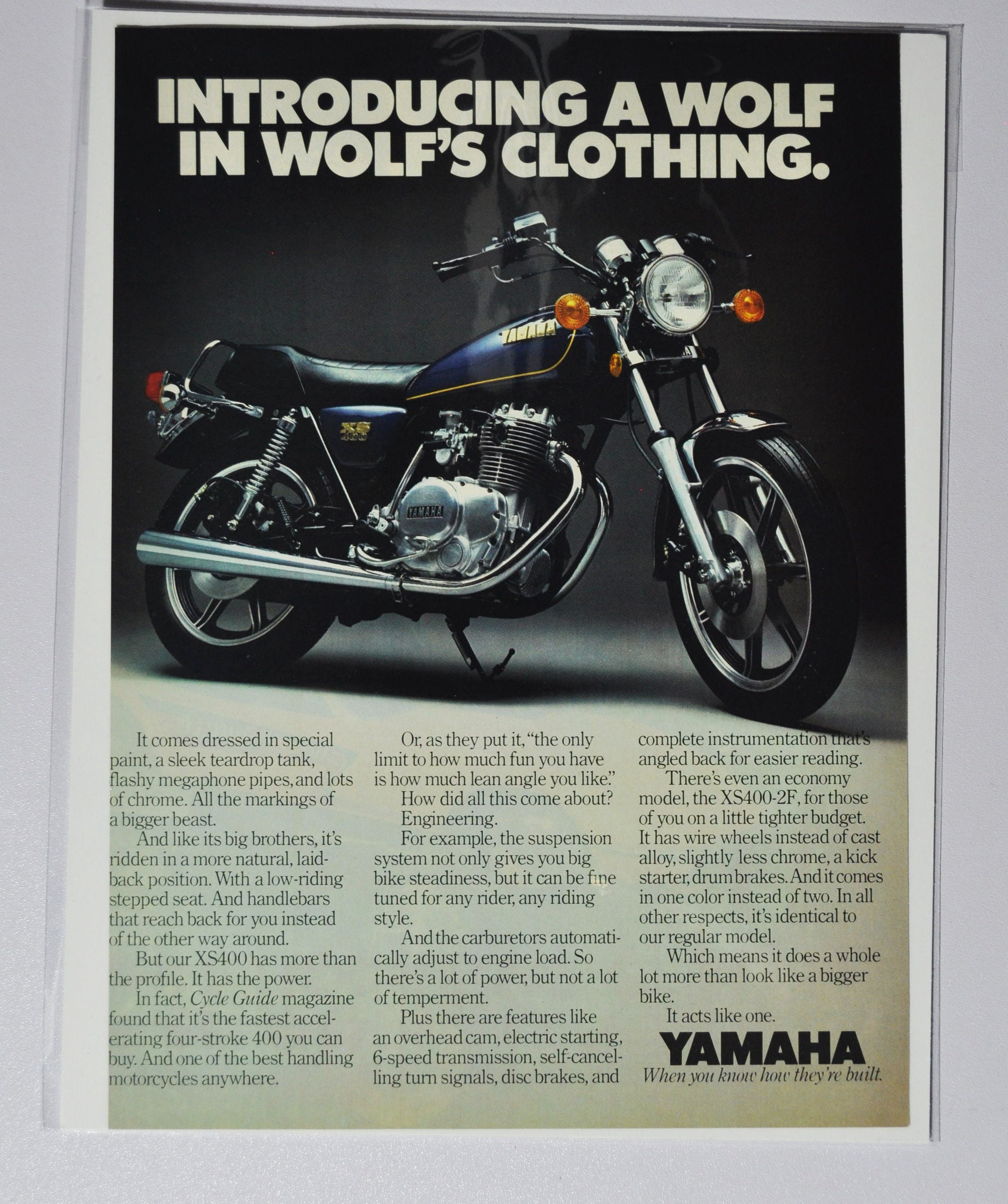 Motorcycle Ad Yamaha XS400 (motorbike Company Classic Old Photo