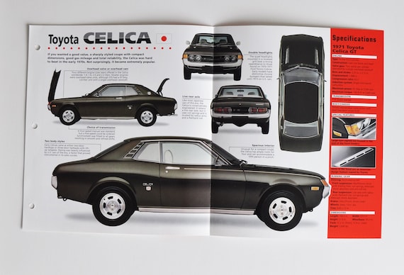 Spec Sheet Toyota Celica (1970-1977) (motor Car Photo Stat Info